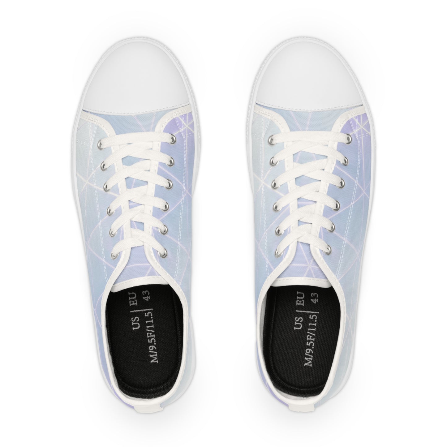 PJ Designs geometric pattern sneakers for men with light blue and white design and white laces