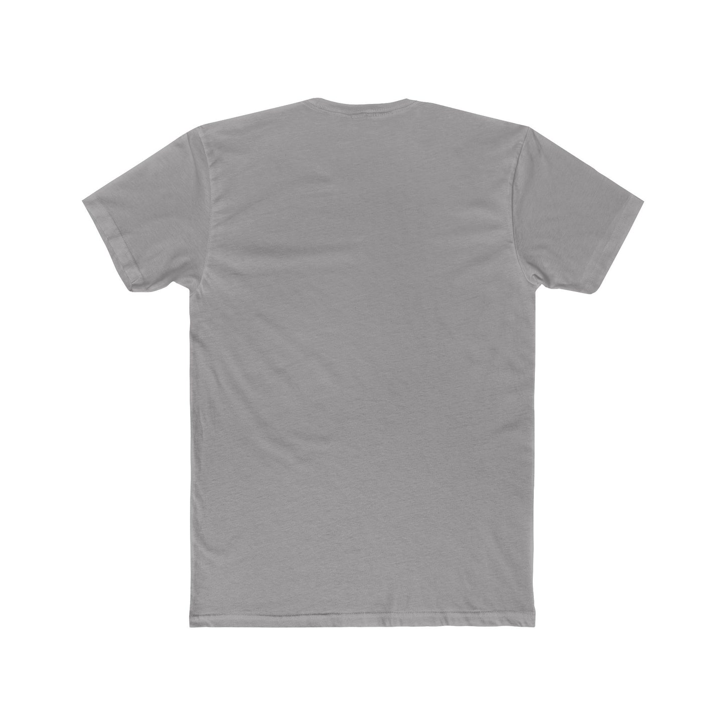 Back view of gray Printify cotton crew neck dragon shirt plain short sleeve T Shirt