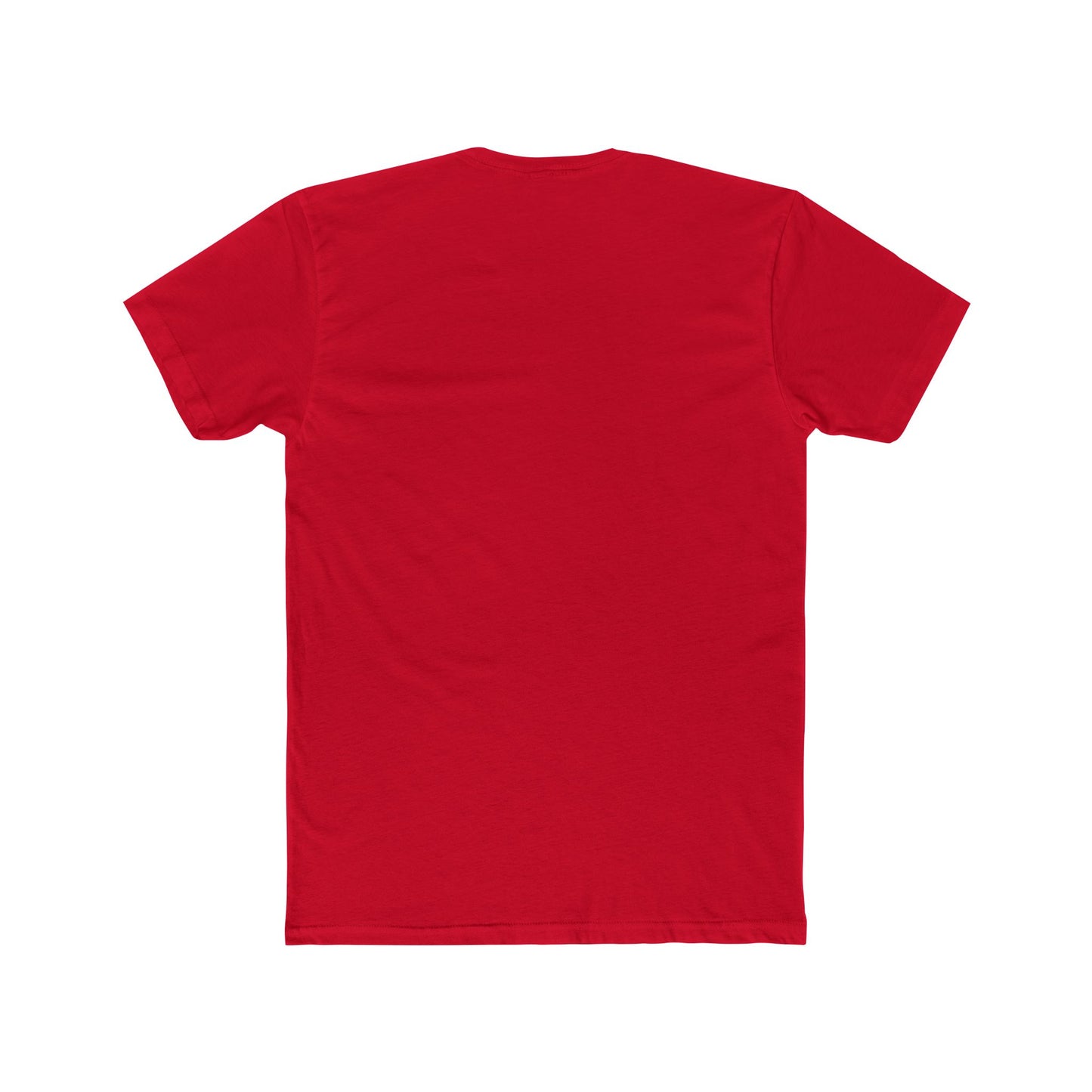 Printify red t shirt back view showing plain short sleeves and relaxed fit cotton crew neck dragon shirt