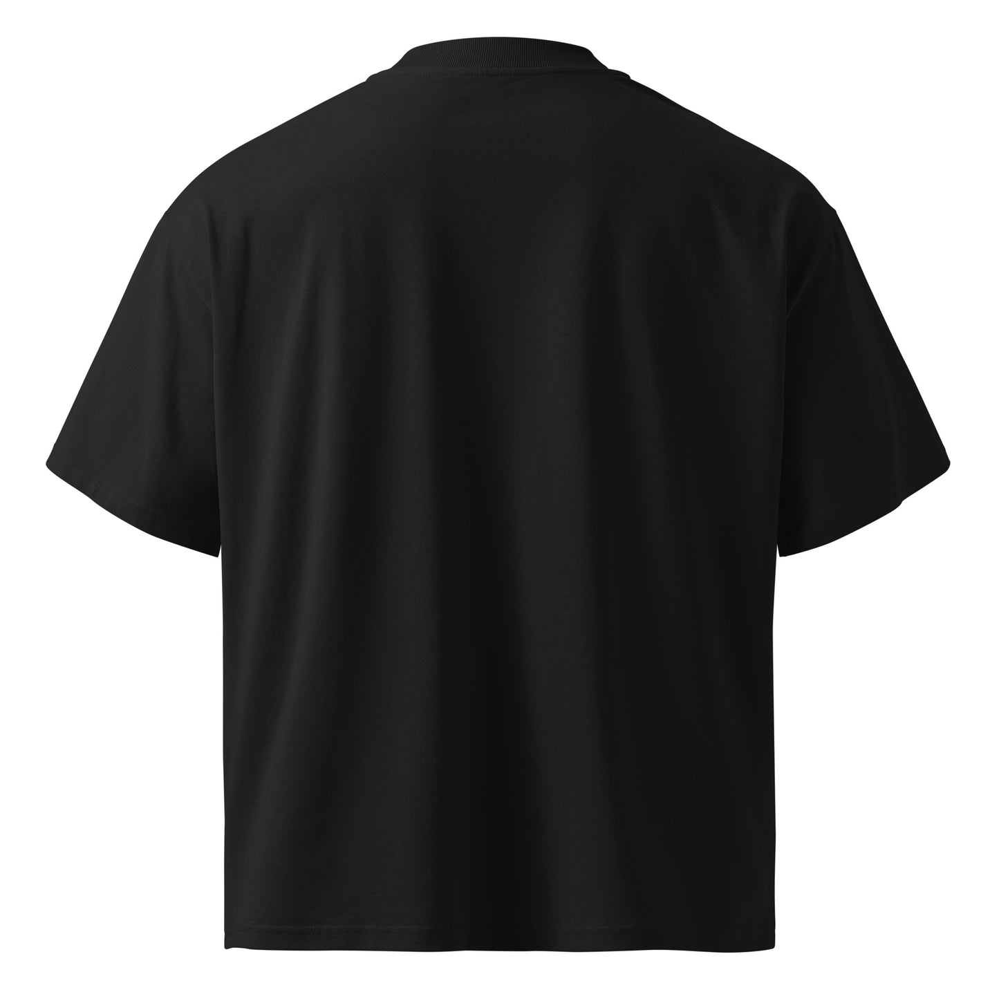Back view of black sustainable unisex fashion shirt by PJ Designs with short sleeves