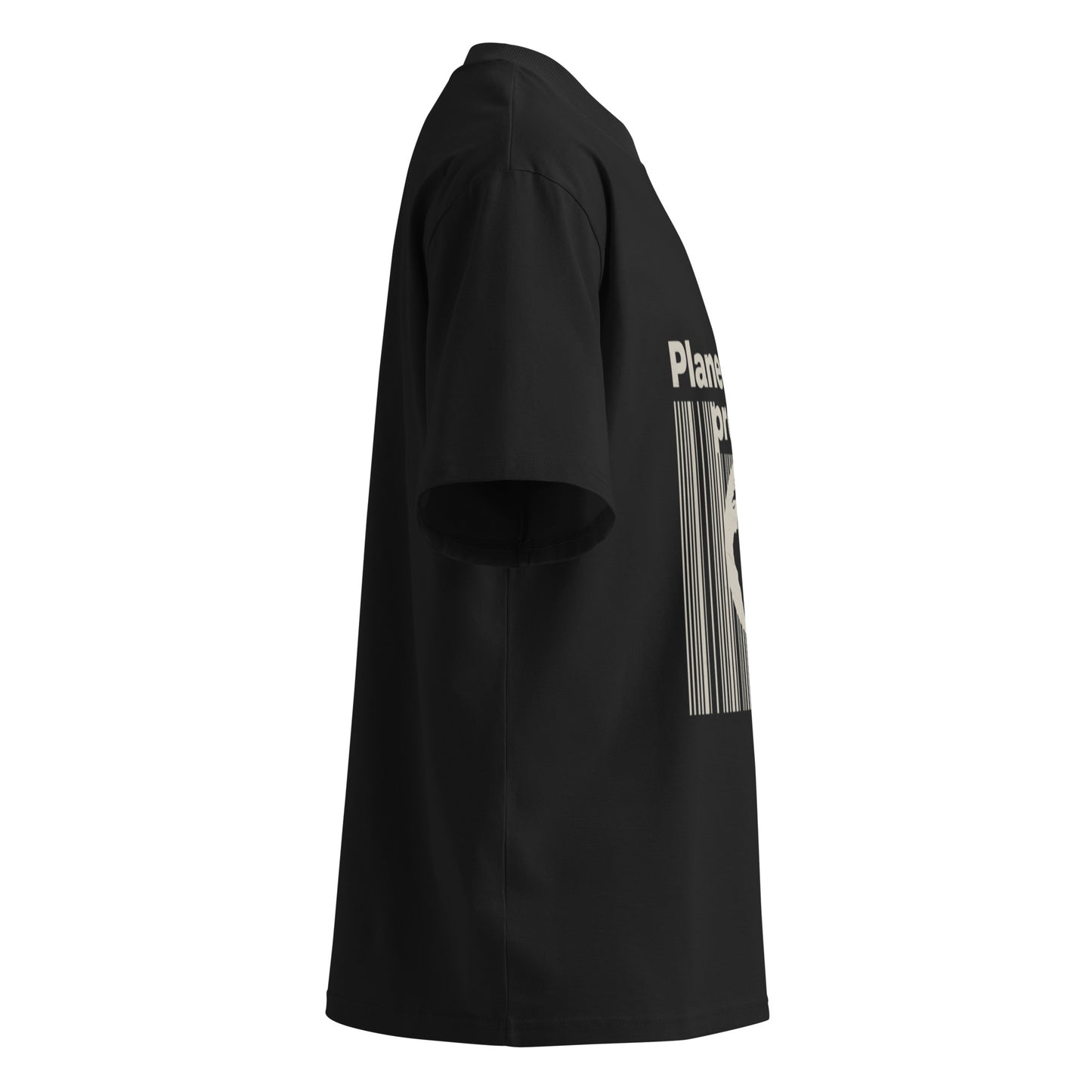 Black sustainable unisex fashion shirt by PJ Designs with short sleeves and graphic print