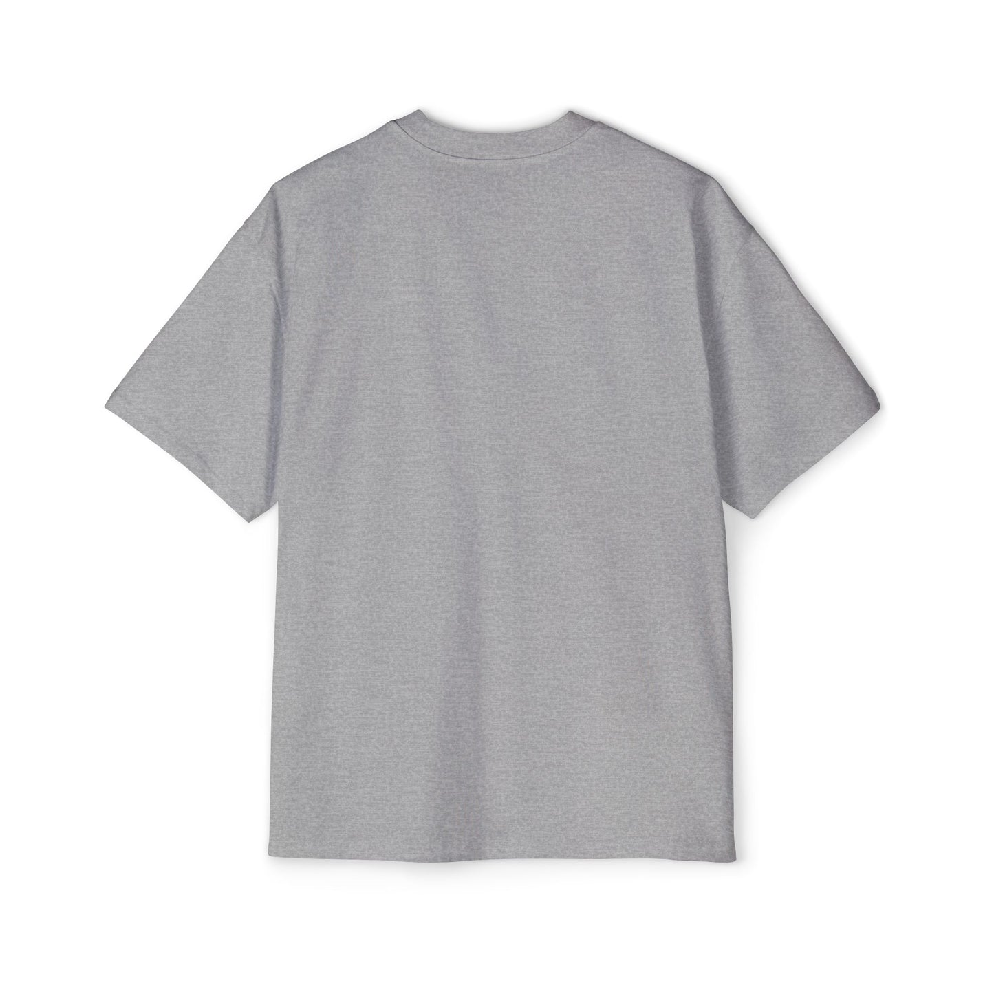 Back view of grey UK rap oversized tee by Printify with a relaxed fit and crew neck