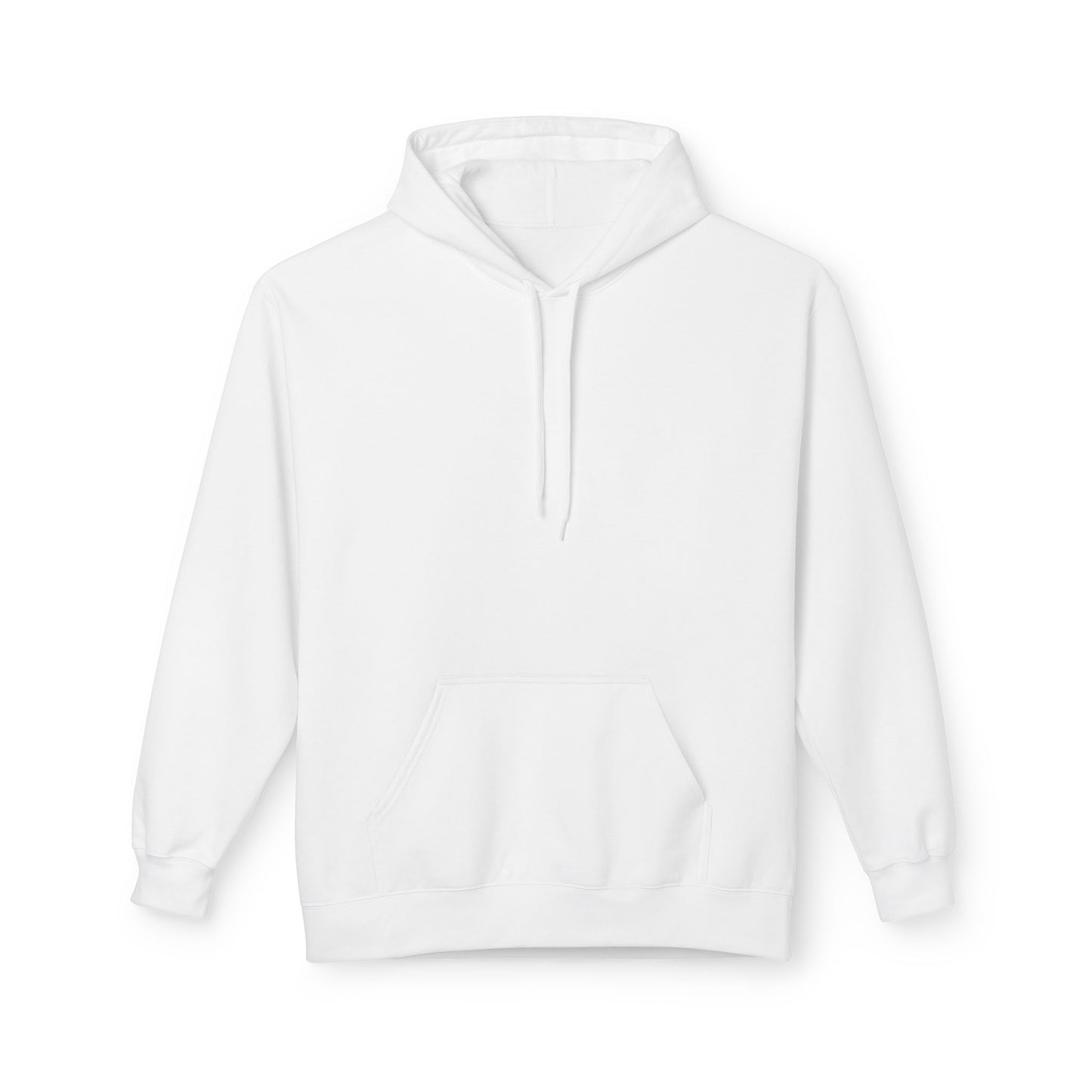PJ Designs plain white yin yang fleece hoodie with front pocket and drawstring hood