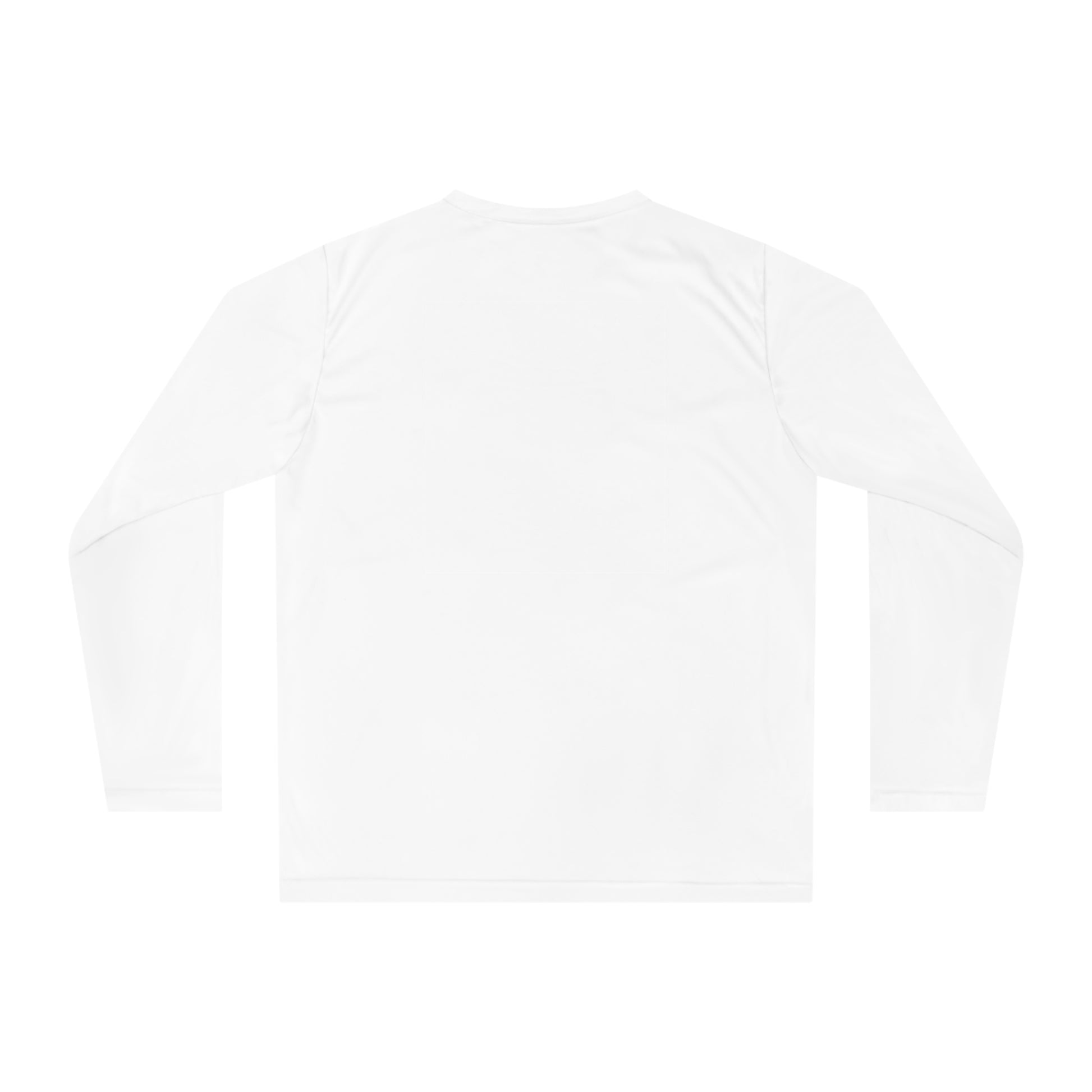 Printify white long-sleeve blank skull and roses performance shirt back view