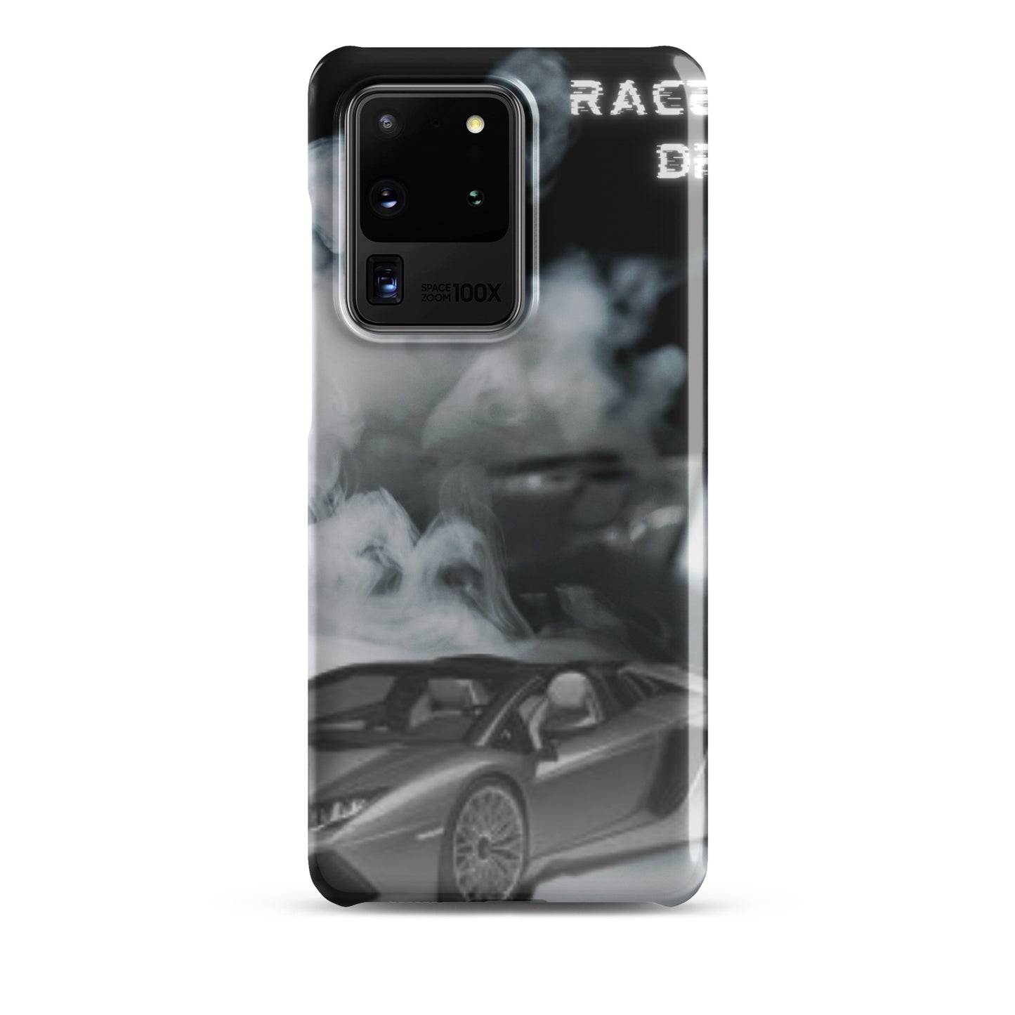 PJ Designs unique snap cases for Samsung Galaxy with black sports car and smoke design