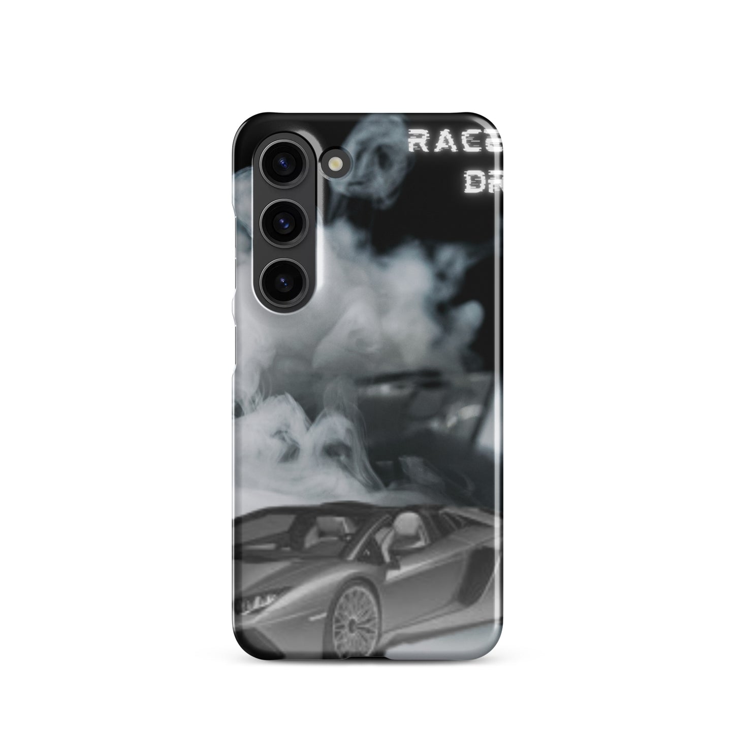 PJ Designs unique snap cases for Samsung Galaxy featuring a smoky sports car design