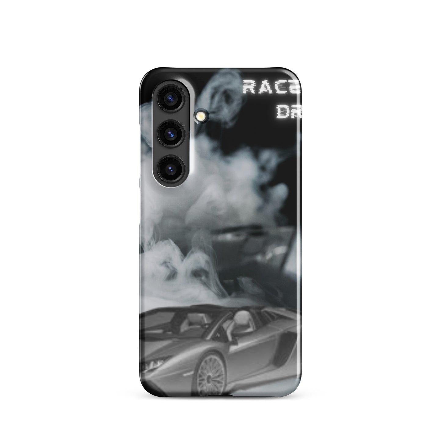 PJ Designs unique snap cases for Samsung Galaxy with sports car and smoke graphic design
