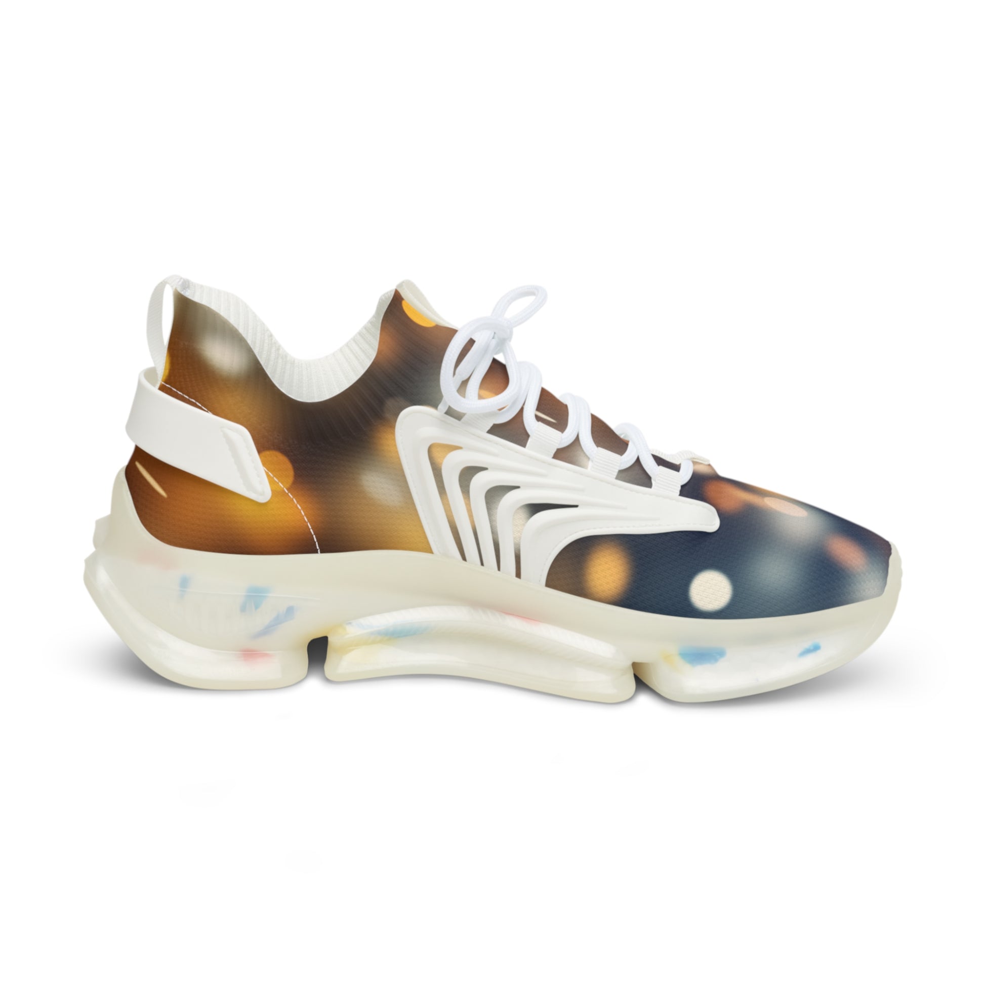 PJ Designs versatile men's streetwear shoes with abstract pattern and chunky white sole