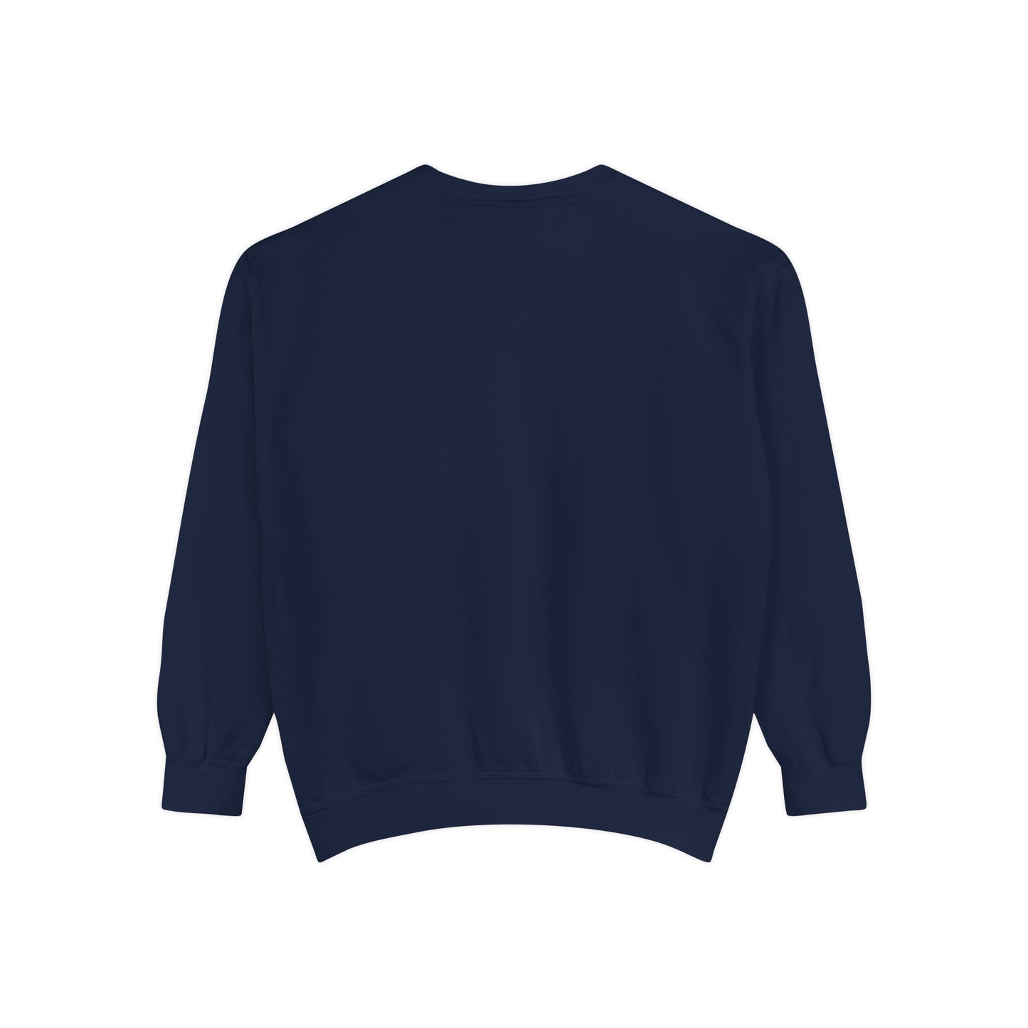Printify navy crewneck sweatshirt back view unisex animal lover sweatshirt plain blank back long sleeve casual fit