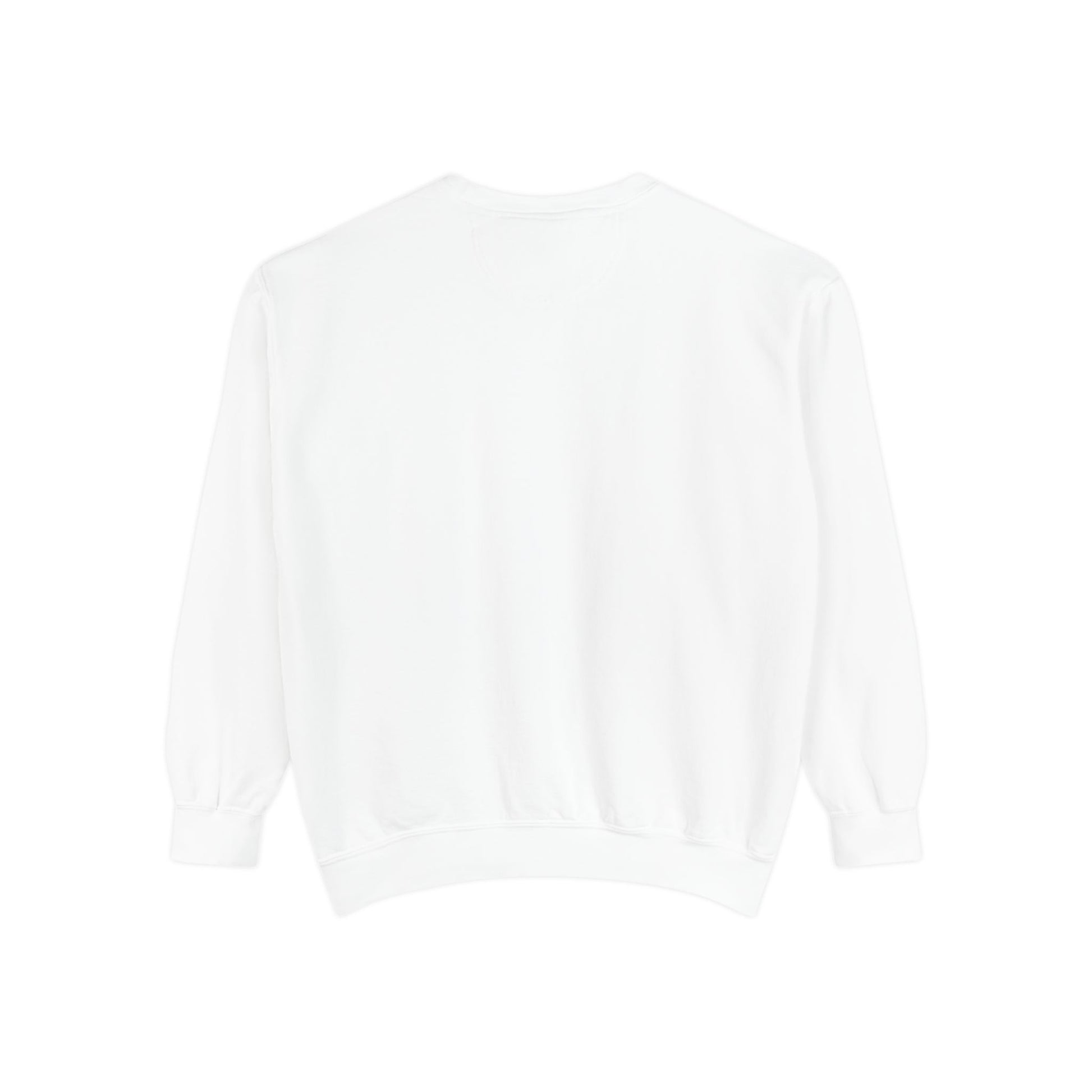 Printify white crewneck back view unisex animal lover sweatshirt blank design long sleeves